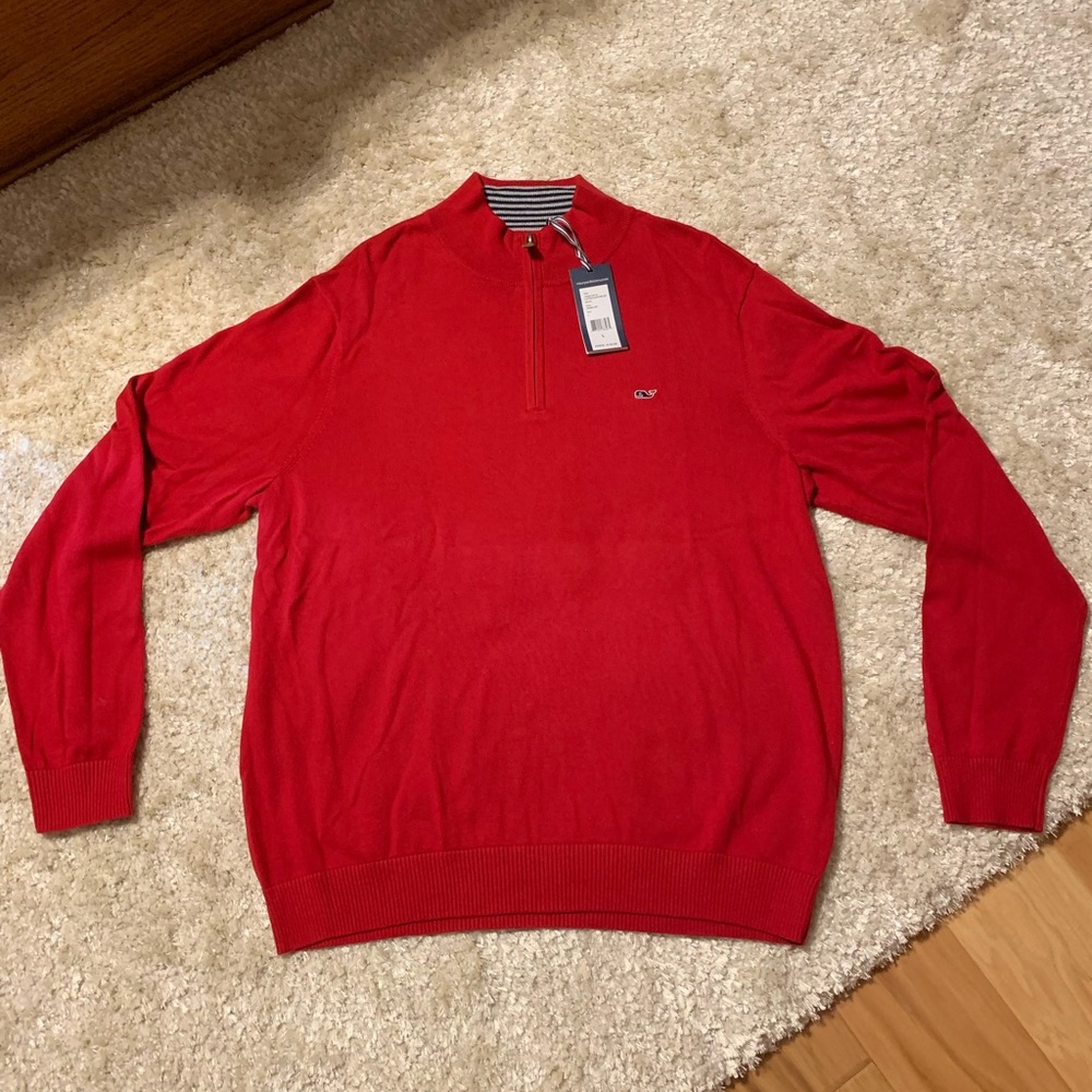 BRAND NEW VINEYARD VINES 1/4 ZIP SWEATER L